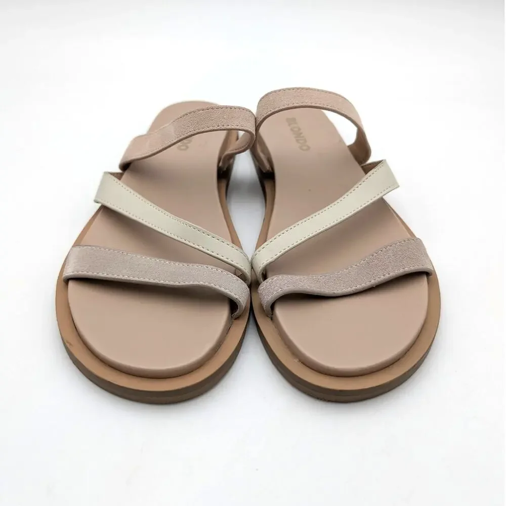 Blondo Kegan Slip On Slide Sandals Open Toe Women's Tan Size US7.5M EU38